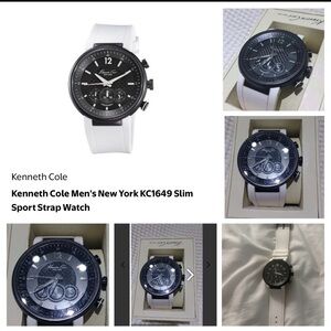 Kenneth Cole Black Dial White Strap Men's Sport Watch